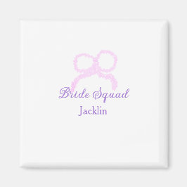 Bridstyrd rosa glitter-armstjärna namn magnet