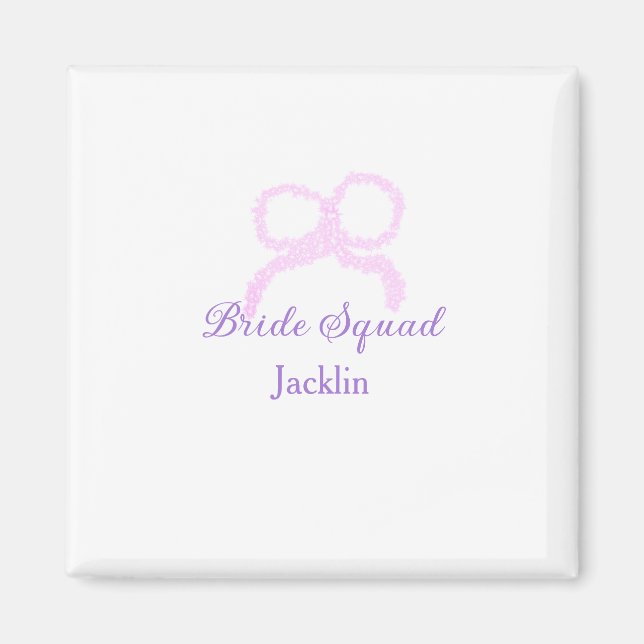 Bridstyrd rosa glitter-armstjärna namn magnet (Framsidan)