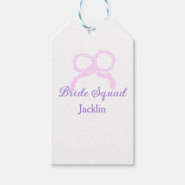 Bridstyrd rosa glitter-armstjärna namn presentetikett