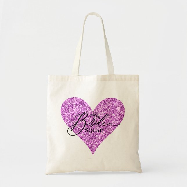 Bridtorget - Rosa Gnistra Glitter Heart Tygkasse (Framsidan)