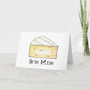 Brie (be) Mine Cheese Wedge Valentine Day Kärlek Helgkort