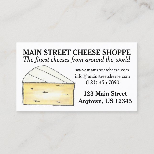 Brie Cheese Shoppe Shop Food Business Chef Foodie Visitkort (Framsida)