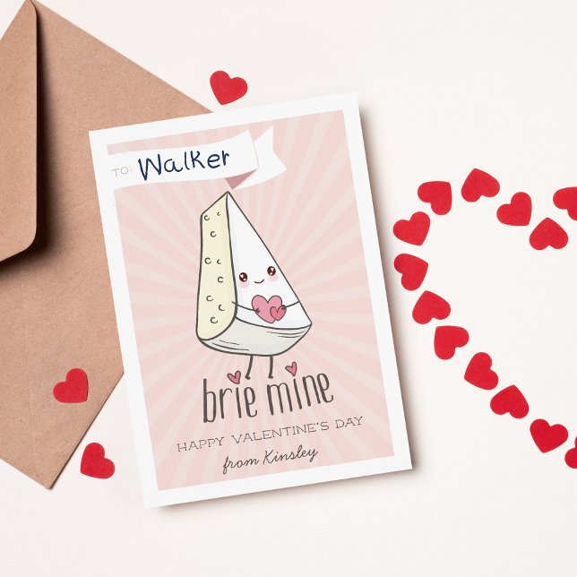 Brie Mine | Cute Classroom Valentines day Card Inbjudningar (Skapare uppladdad)
