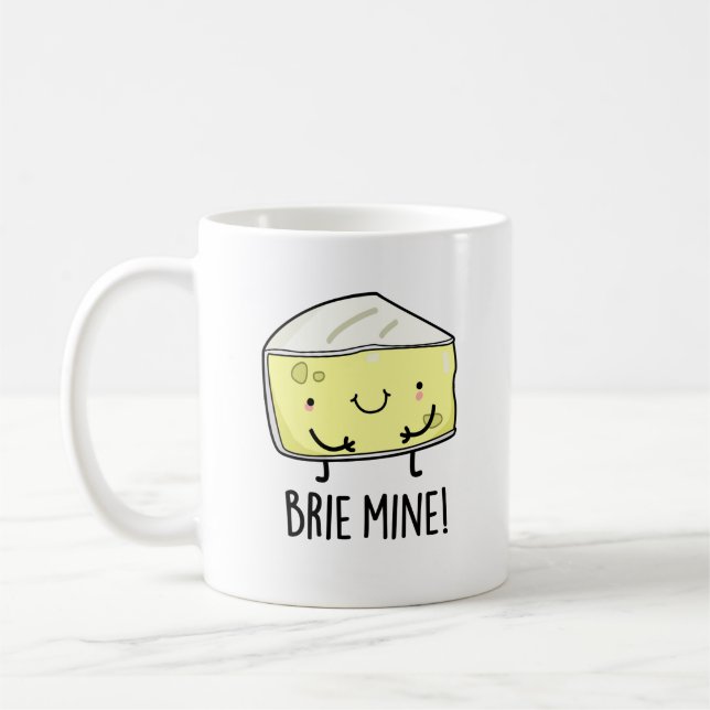 Brie Mine Funny Cheese Pun Kaffemugg (Vänster)