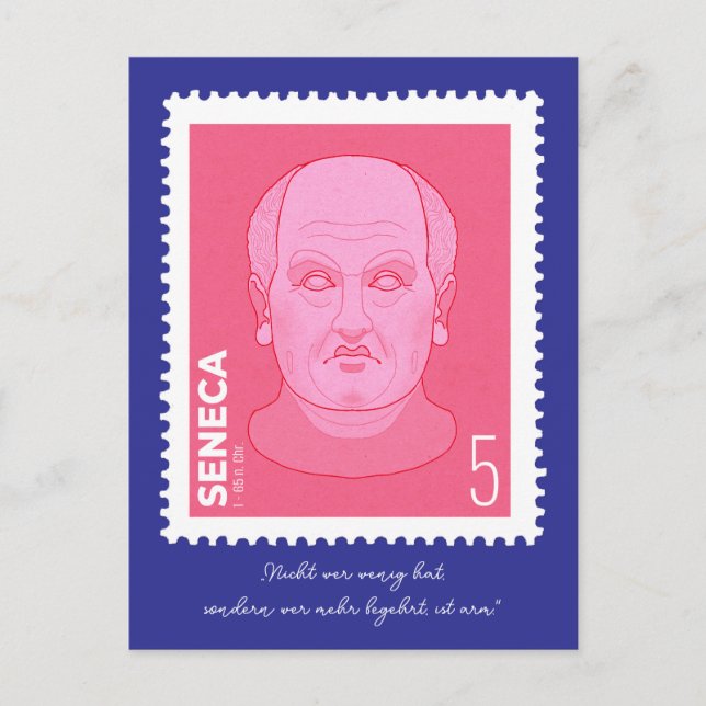 Briefmarke Seneca -   Vykort (Framsida)