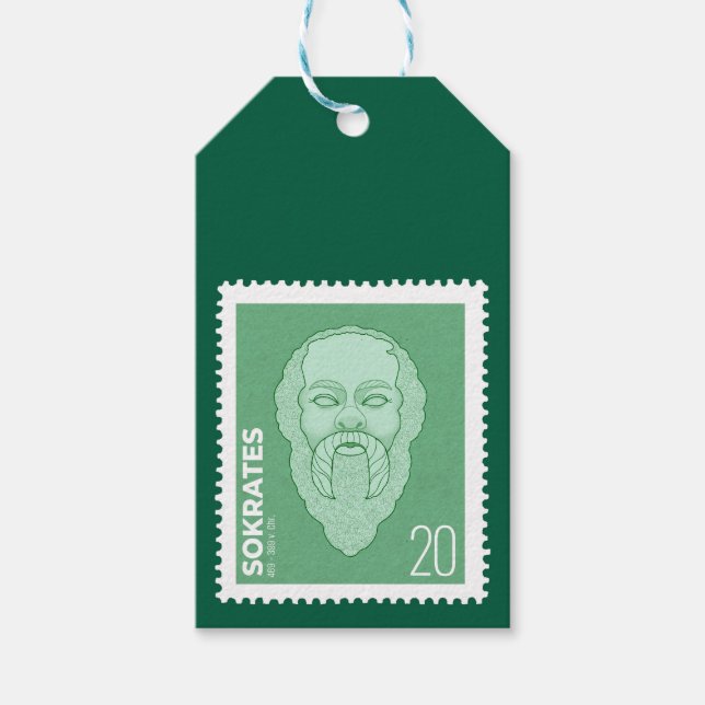 Briefmarke Sokrates - Presentetikett (Framsidan)