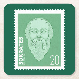 Briefmarke Sokrates - Underlägg Papper Kvadrat