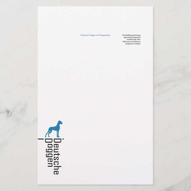 Briefpapier Deutsche Doggen Brevpapper (Framsida)