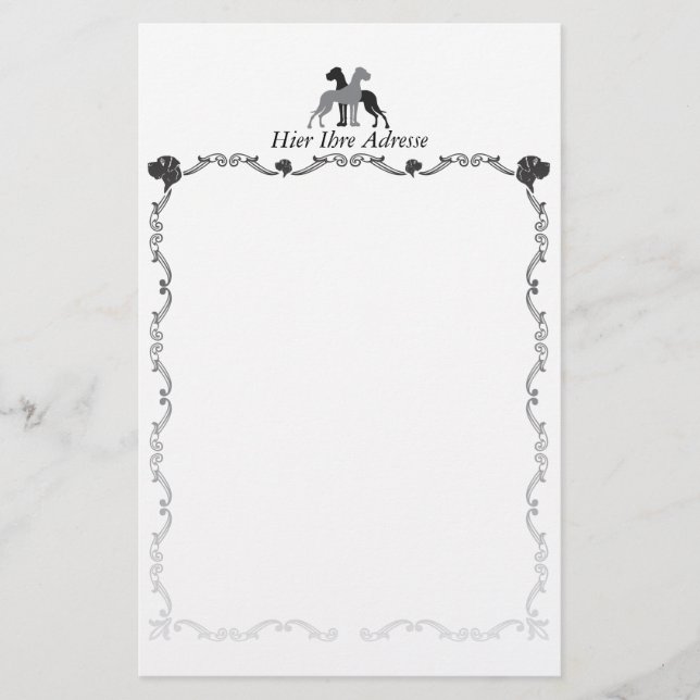 Briefpapier Doggen Brevpapper (Framsida)