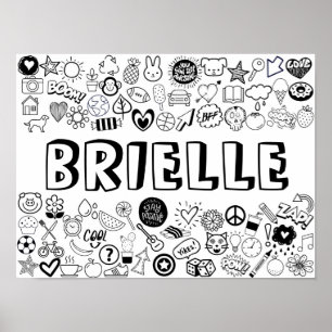 BRIELLE-konturdesign för Färg-it-Yourself Poster