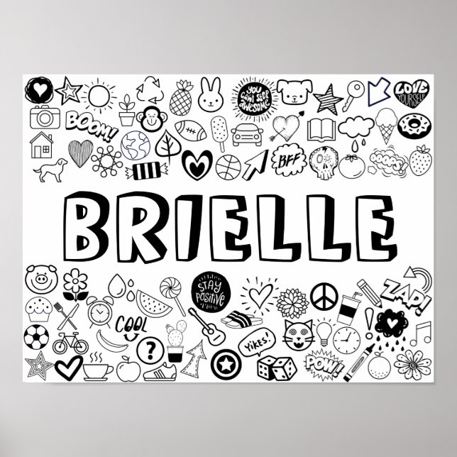 BRIELLE-konturdesign för Färg-it-Yourself Poster (Framsidan)
