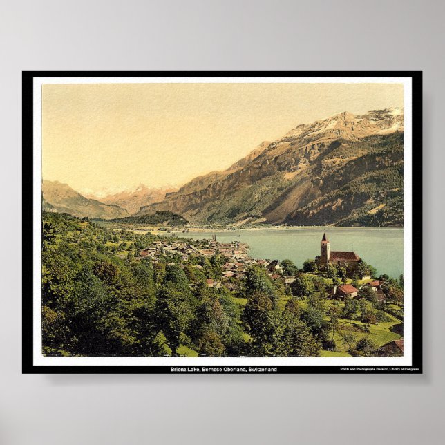 Brienz Sjö, Bernese Oberland, Schweiz Poster (Framsidan)