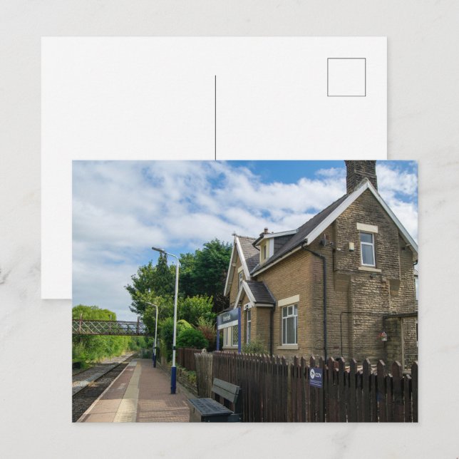 Brierfield järnvägsstation, Lancashire Vykort (Fram/baksida)