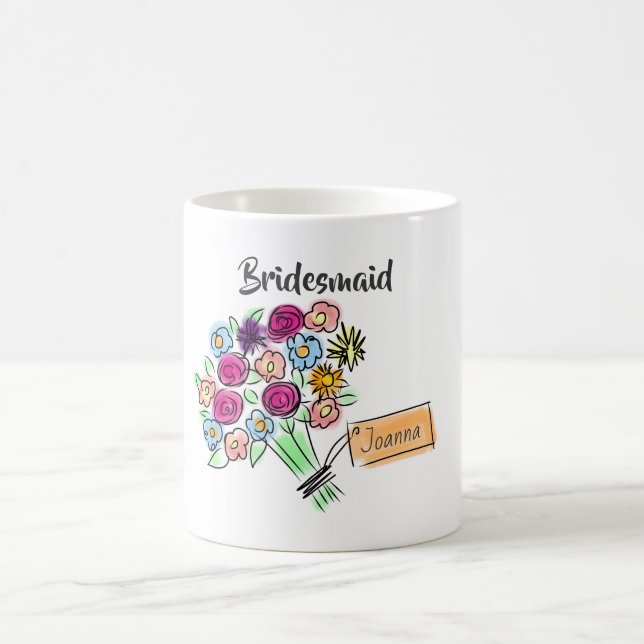 Briesmaid Personlig Flowers Kaffemugg (Center)