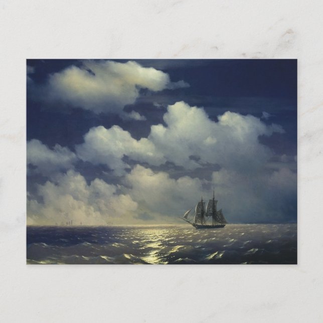 Brig Mercury efter segern över de turkiska Fraktas Vykort (Framsida)