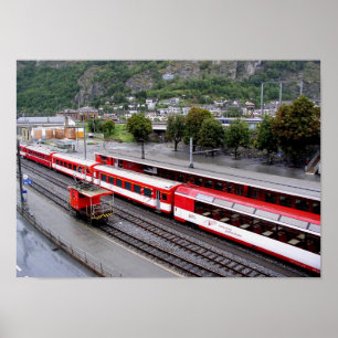 Brig station i Schweiz Poster