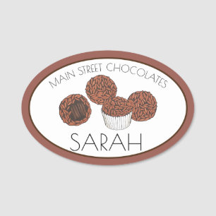 Brigadeiro Brazilian Chocolate Candy Bake Sale Namnbricka