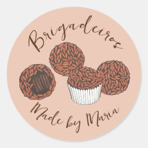 Brigadeiros Brazilian Chocolate Truffles Dessert Runt Klistermärke