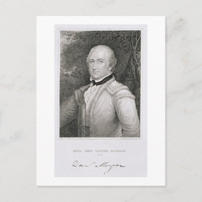 Brigadgeneral Daniel Morgan (1736-1802) engrav Vykort (Framsida)