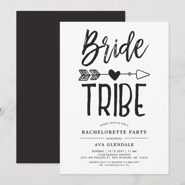 Brigadinna| Bachelorette Party Inbjudningar (Fram/baksida)