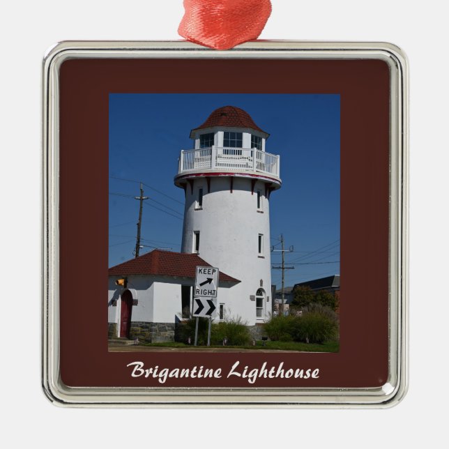 Brigantine fyr fotoornament  julgransprydnad metall (Framsidan)