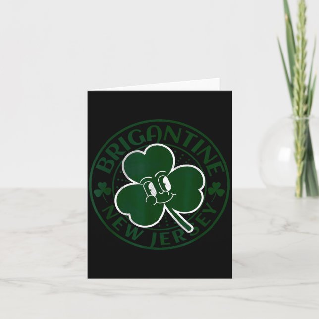 Brigantine New Jersey Irish Shamrock Nj Retro Souv Kort (Framsida)