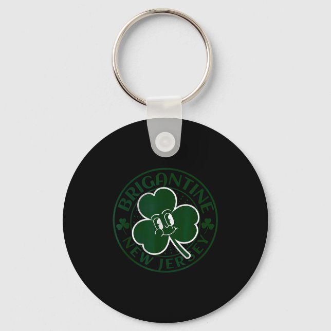 Brigantine New Jersey Irish Shamrock Nj Retro Souv Nyckelring (Framsida)