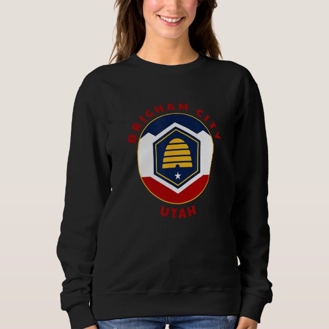 Brigham City Utah New UT Flag Beehive Vacation Sou T Shirt (Framsida)