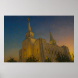 Brigham City Utah Tempel Målning™ LDS Konst Affisc Poster