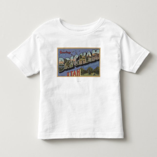 Brigham UtahLarge brev ScenesBrigham, UT T-shirt (Framsida)