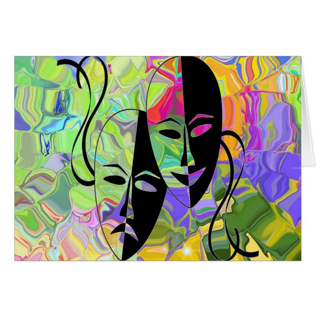 Bright Abstrakt Färg Hälsningskort (Framsidan Horizontal)