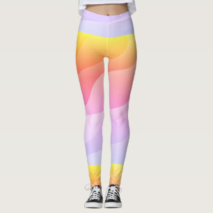 Bright Abstrakt Vågigt Linjer Leggings