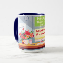 Bright Admin Day Thank You Desk Illustration Mugg