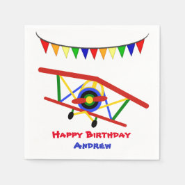 Bright Airplan Birthday Boy Pappersservett