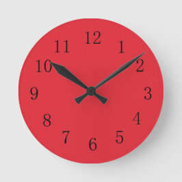 Bright Alizarin Red Kitchen Clock Rund Klocka