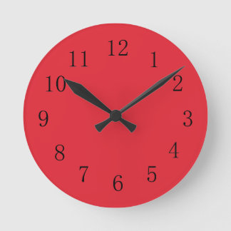 Bright Alizarin Red Kitchen Clock Rund Klocka