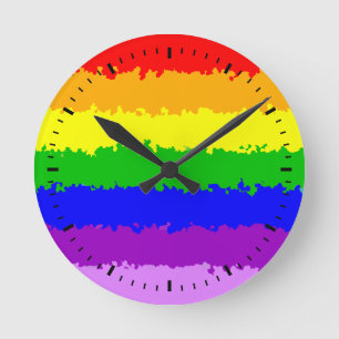 Bright and beautiful Rainbow Rund Klocka