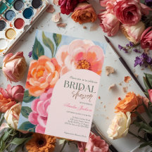 bright and bold vibrant floral bridal shower