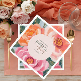 bright and bold vibrant floral bridal shower pappersservett