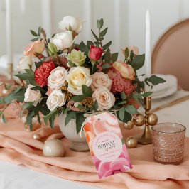 bright and bold vibrant floral bridal shower presentetikett