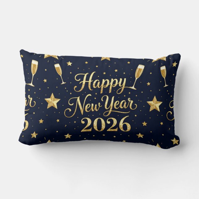 Bright and Cheerful Holiday Vibes Throw -New Year Lumbarkudde (Baksida)