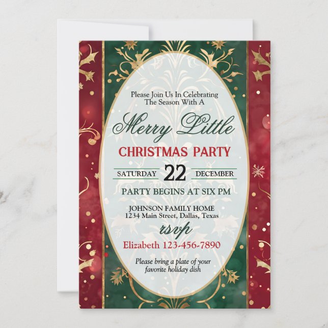 Bright and Colorful Christmas Party Invitation Inbjudningar (Framsida)