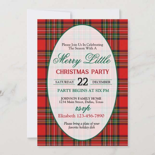 Bright and Colorful Christmas Party Invitation Inbjudningar (Framsida)
