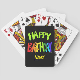 Bright and Happy Birthday Custom Name Casinokort