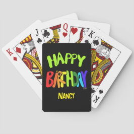 Bright and Happy Birthday Custom Name Casinokort