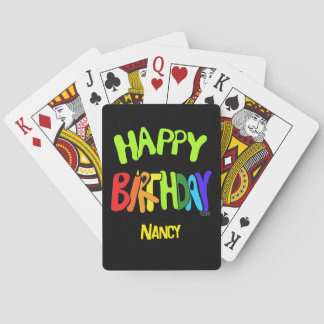 Bright and Happy Birthday Custom Name Casinokort