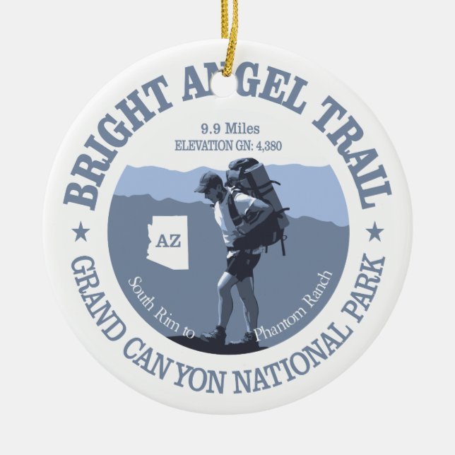 Bright Angel Trail (rd) Julgransprydnad Keramik (Framsidan)