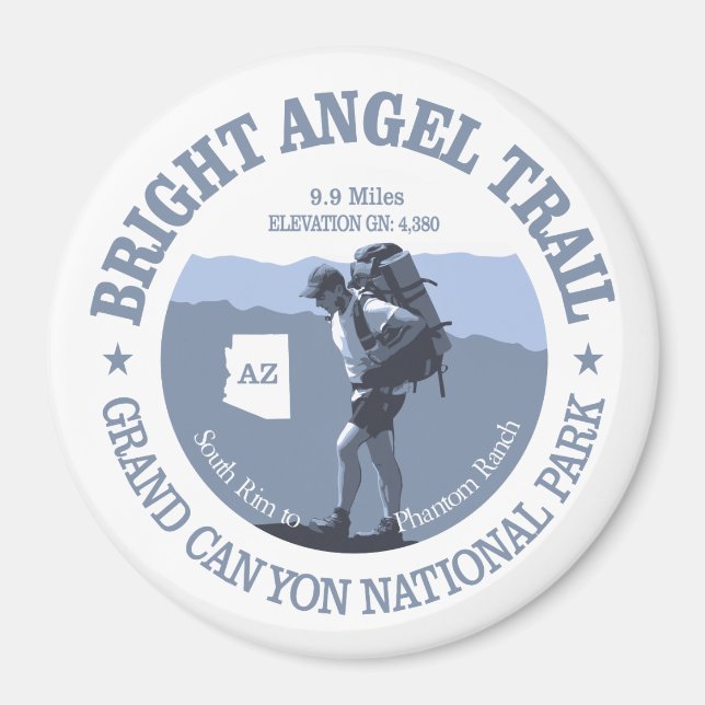 Bright Angel Trail (rd) Magnet (Framsidan)