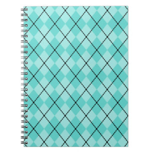 Bright Aqua Argyle bärbar dator Anteckningsbok