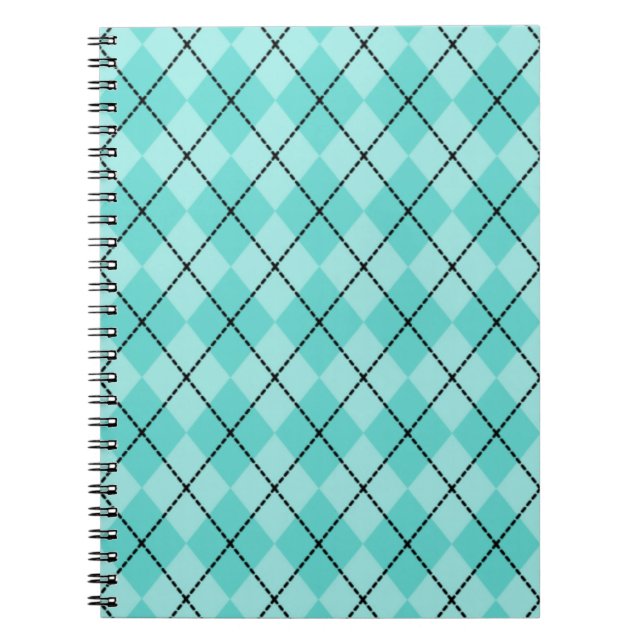 Bright Aqua Argyle bärbar dator Anteckningsbok (Framsidan)
